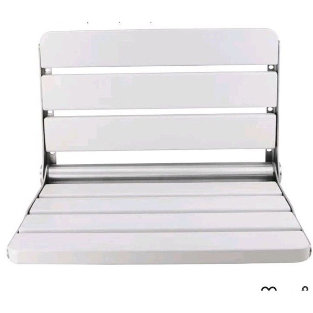 16' Foldable Shower Seat Wall Mounted 400 Ib Max Load White